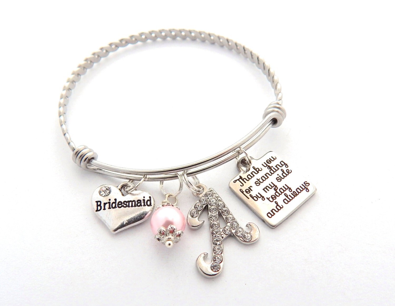 Personalized Bridesmaid Gift, Gifts for Bridesmaids ,Bridal Party Gift, Bridal Party Jewelry,Wedding bracelet,Mom,Mother of the Bride Gift