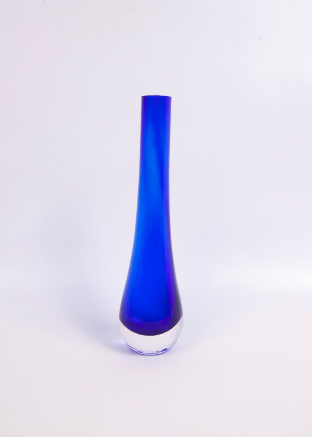 Vintage Murano Art Glass Cobalt Blue Tear Drop Vase Bud Vase
