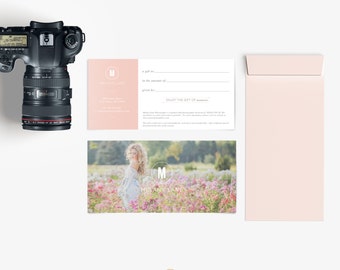 Gift Certificate Template - 4x8 photoshop template- Photography Marketing - Senior Photography - Wedding Photography - - GC006