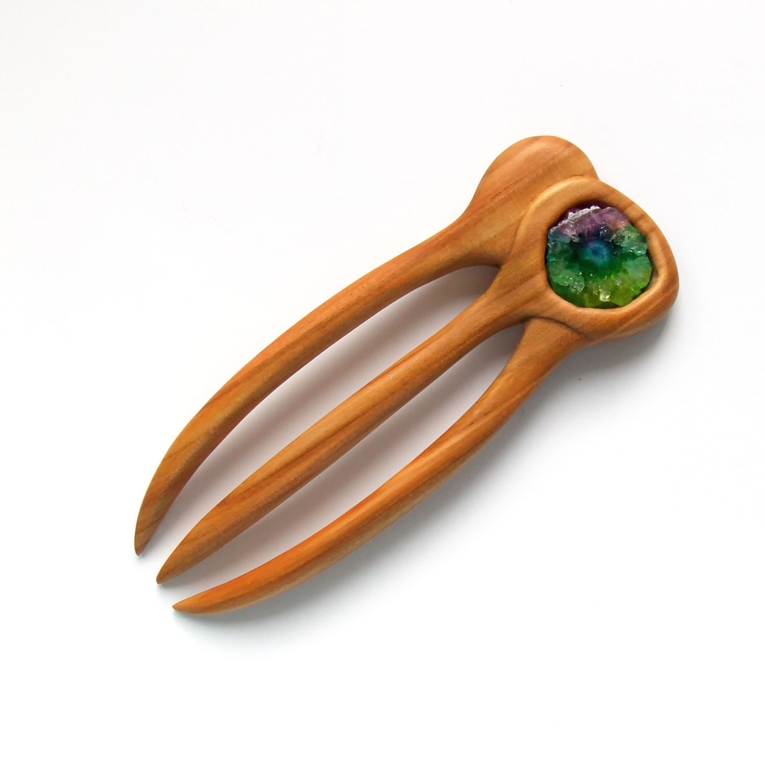 Hair fork Handmade wood carving Haarnadel Haare Hair