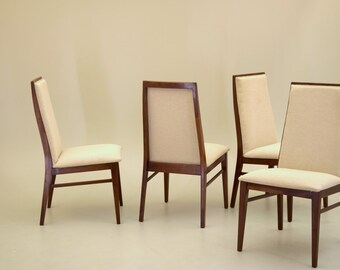 Milo BAUGHMAN Dining Chairs in KNOLL FABRIC Vintage Mid Century Modern Eames Era