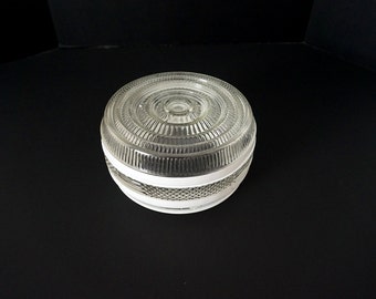 Round Clear and White Vintage Ceiling Light Fixture Shade