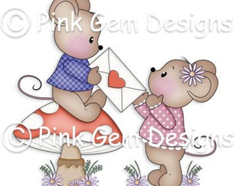 Digi Stamp Valentine Mice - Mouse, Mice, Makes Cute Valentine Cards