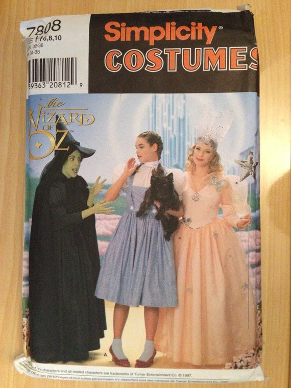Simplicity Sewing Pattern 90s 7808 The Wizard of OZ Costume Sizez 6-8-10 Uncut