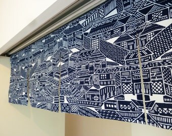 Japanese noren order made, indigo blue noren curtain, japanese tenugui fabric, kyoto city noren, wall tapestry, wall fabric panel, Kyoto
