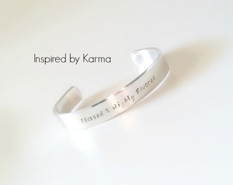 Personalized Handstamped Bracelet, Inspirational quote jewelry