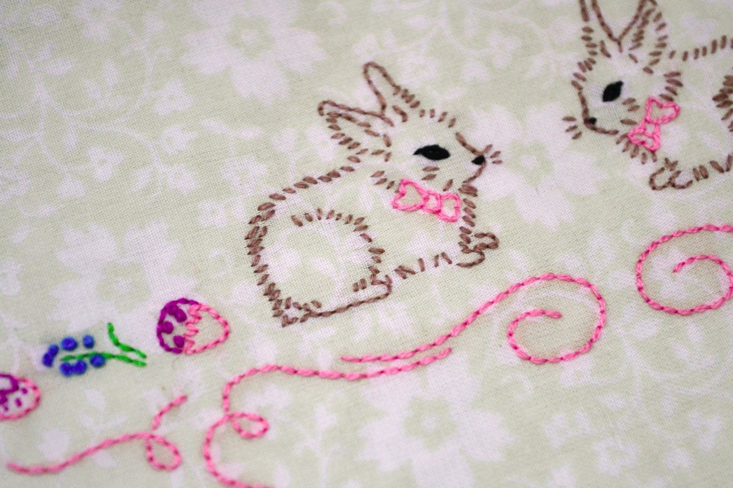 Easter Hand embroidery patterns pdf Rabbit embroidery