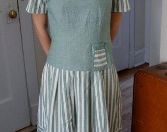 1930s Art Deco Striped Dress