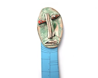 Art doll sculpture, Abstract ceramic, Modern ceramic doll, Wall hanging doll, Man doll, OOAK doll, Ceramic sculpture, Man figure, by 99heads