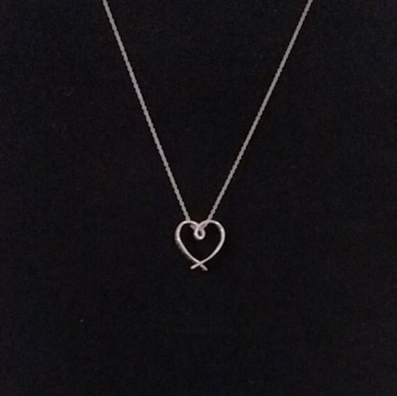 Sterling Silver Heart Necklace w/ Inscription