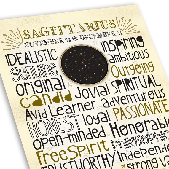 Sagittarius Art Typography Style Astrology Print Zodiac