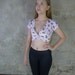Pink Crop Top, 1980s halter top, cute summer shirt