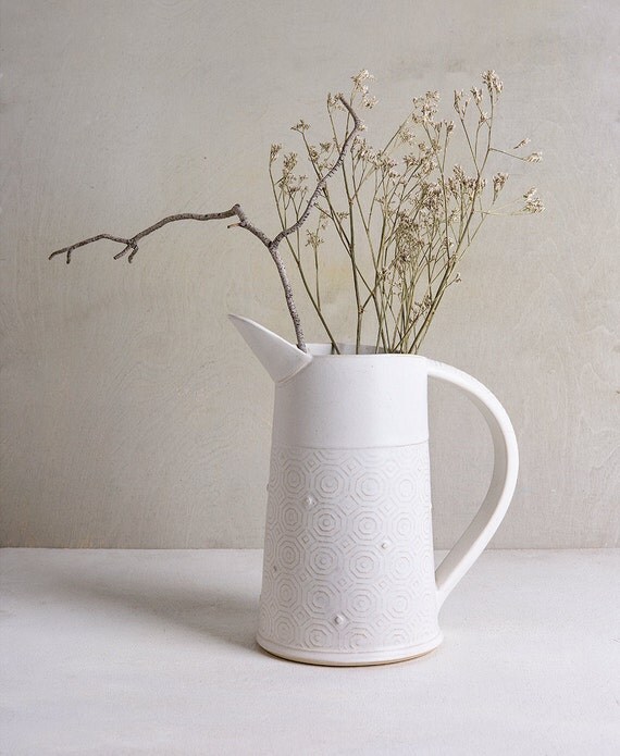 white Ceramic Vase Geometric flower vase Ceramic Design