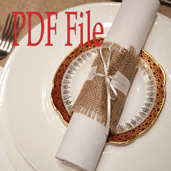 PDF pattern for Wedding burlap napkin wraps