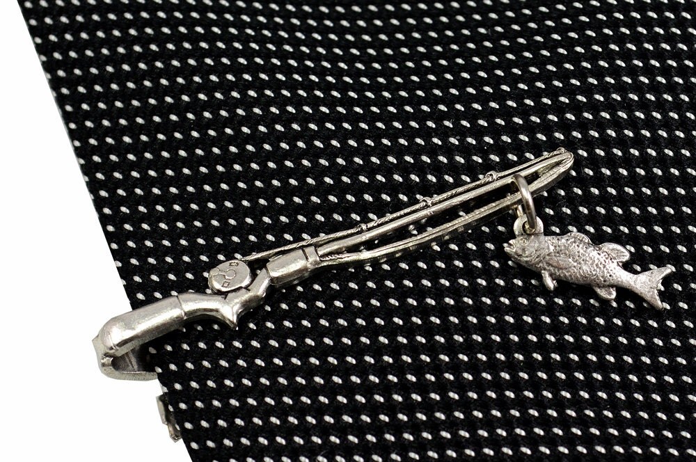Fishing Tie Clip Fishing Tie Bar Fishing Rod Tie Clip