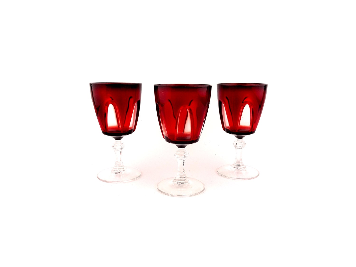 Vintage Luminarc Arcoroc Cristal Darques Ruby Red 