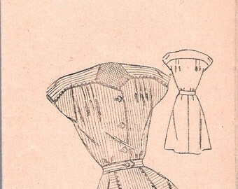 Vintage 1940's Mail Order 2132 Yoked Cap Sleeve Dress Sewing Pattern Size 16 Bust 34" UNCUT