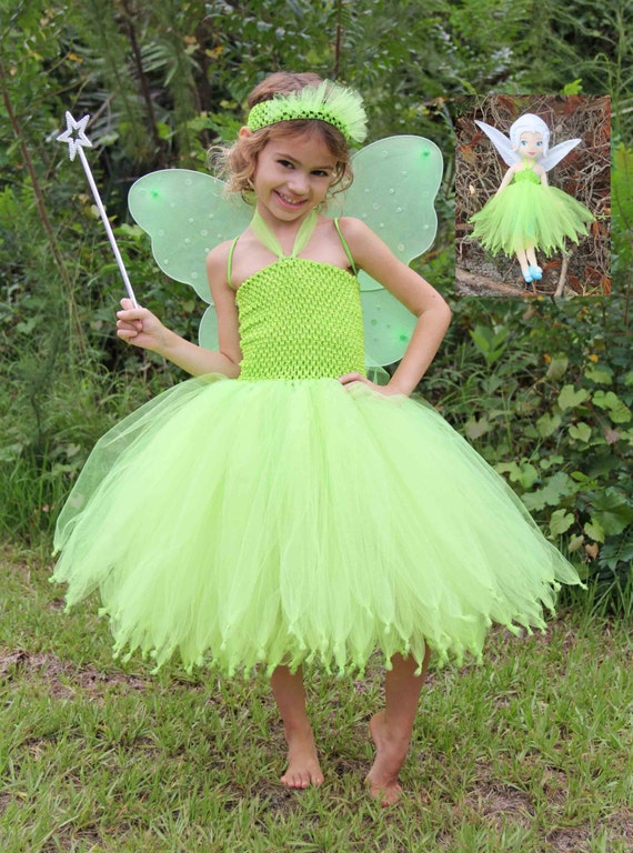 Tinkerbell Inspired Matching Girl and Doll Tutu Dresses