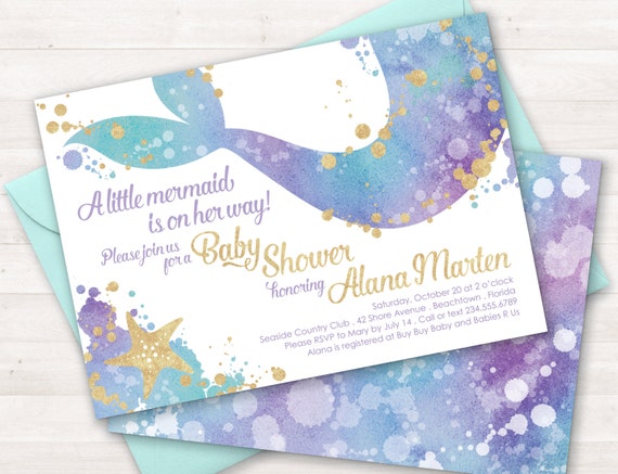 Mermaid Baby Shower Invitations 10