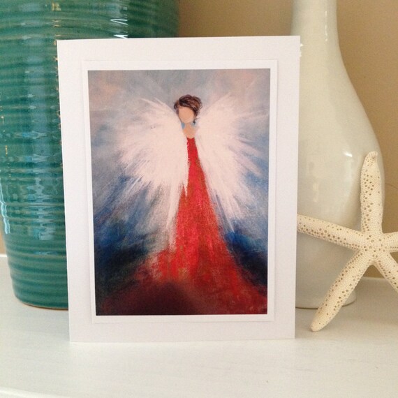 5x7 Fine Art Greeting Card from Original Abstract Angel in