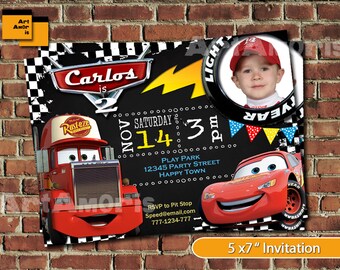 mcqueen birthday invitations