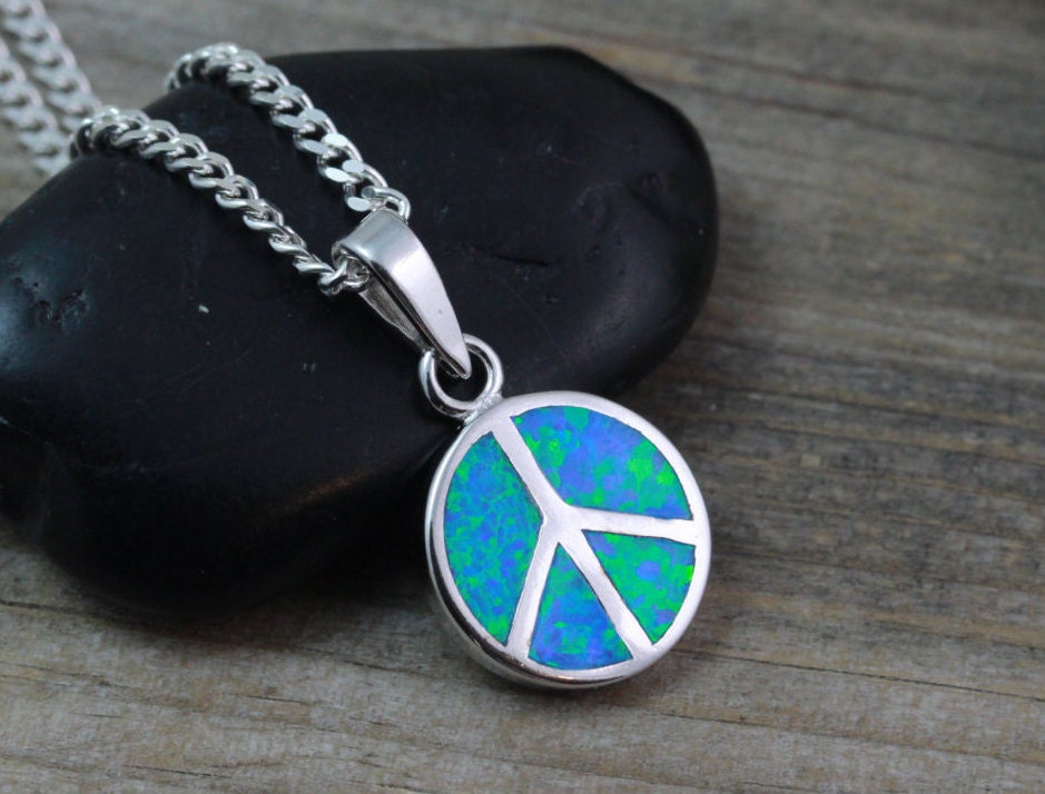 Sterling silver Peace Sign Necklace Peace Necklace Silver
