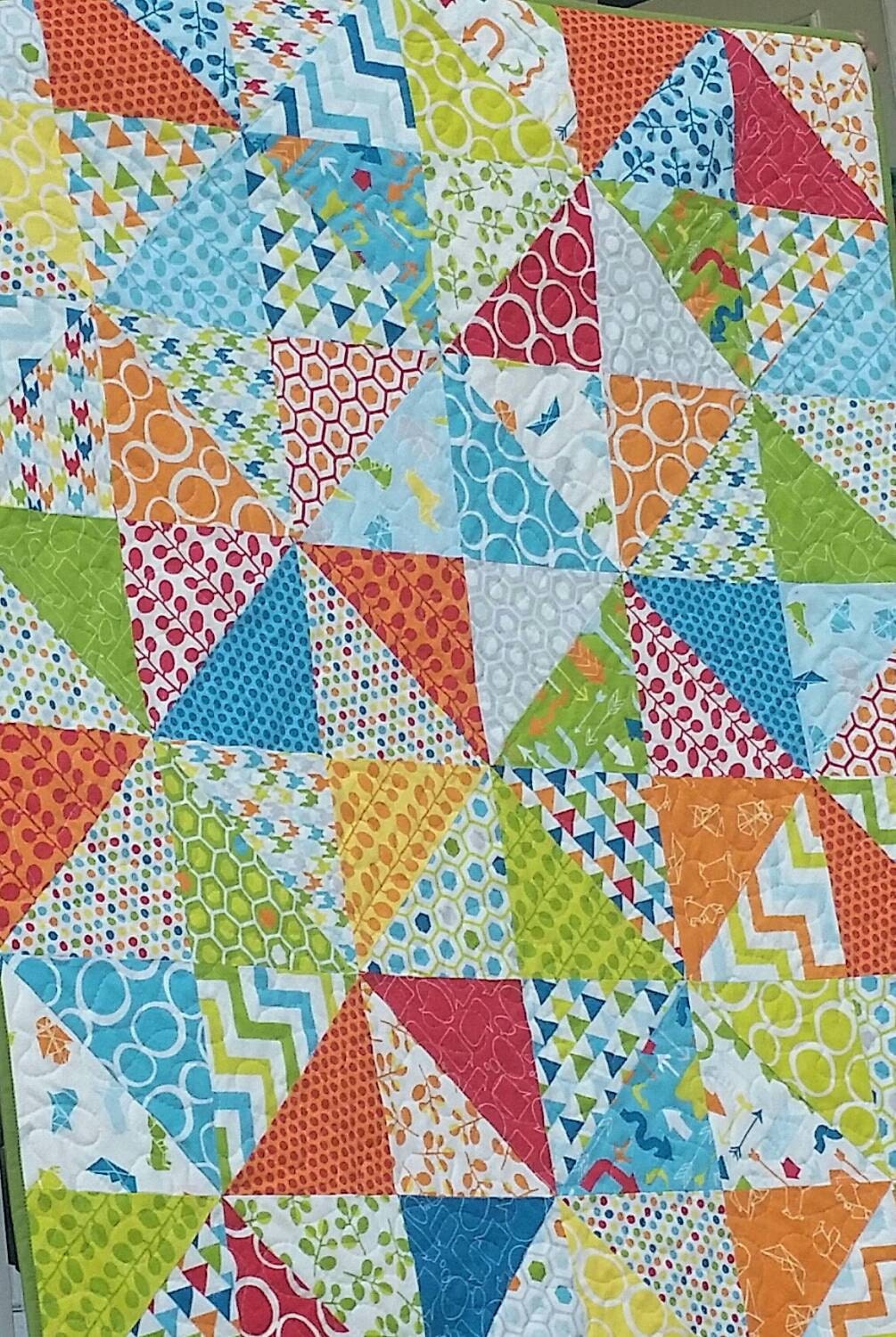 Modern Baby Quilt Brushed Cotton Moda Mixed Bag Baby Blanket