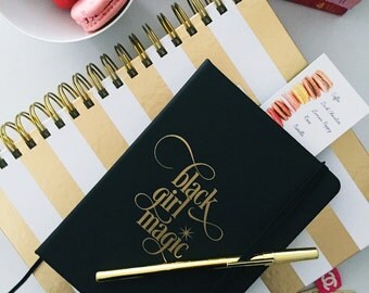 Black Girl Magic | Notebook Jotter #blackgirlmagic Gold Foil- Boss Lady - Every Day I'm Hustlin'