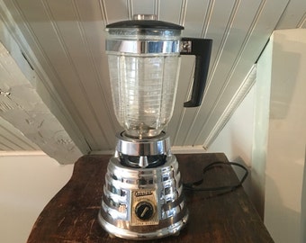 1950s Vintage 1960s Mid-Century Oster Osterizer Super Deluxe Model 546 Chrome Beehive 2 Speed Blender Compete & Working