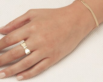 Bow Tie Ring, Rose Gold Signet Ring, Pinky Ring, Gold Filled Or Rose Gold Solid Gold Ring, Delicate Vintage Style Ring, Everyday jewelry.