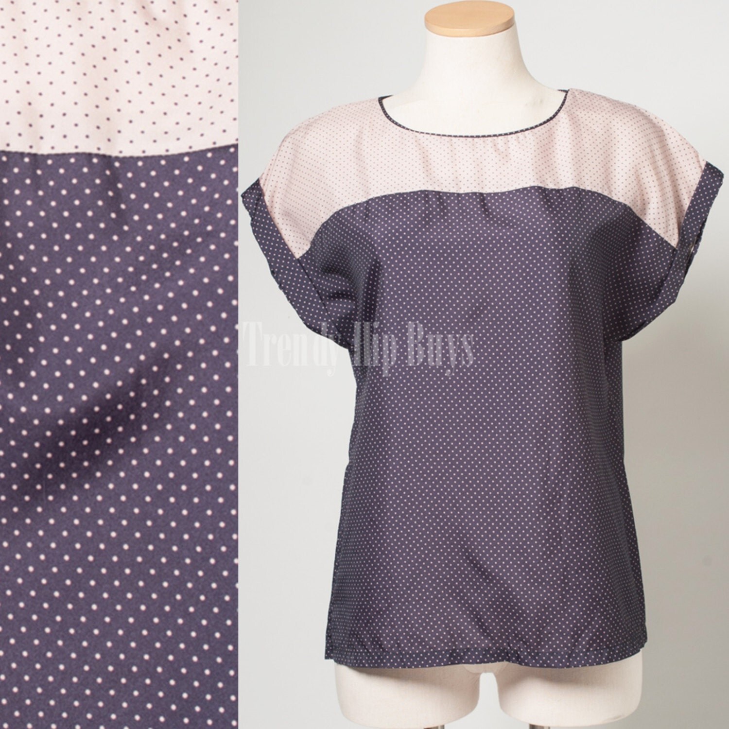 Vintage Brown Top with Bow Detail main image 1