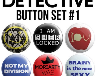 Detective Pinback Button Set #1