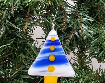 Fused Glass Christmas Tree Ornament