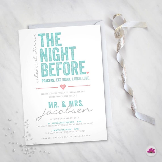 The Night Before Rehearsal Dinner Invitations 8