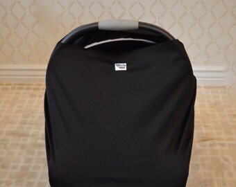 Solid Black Car Seat Cover/Nursing Cover