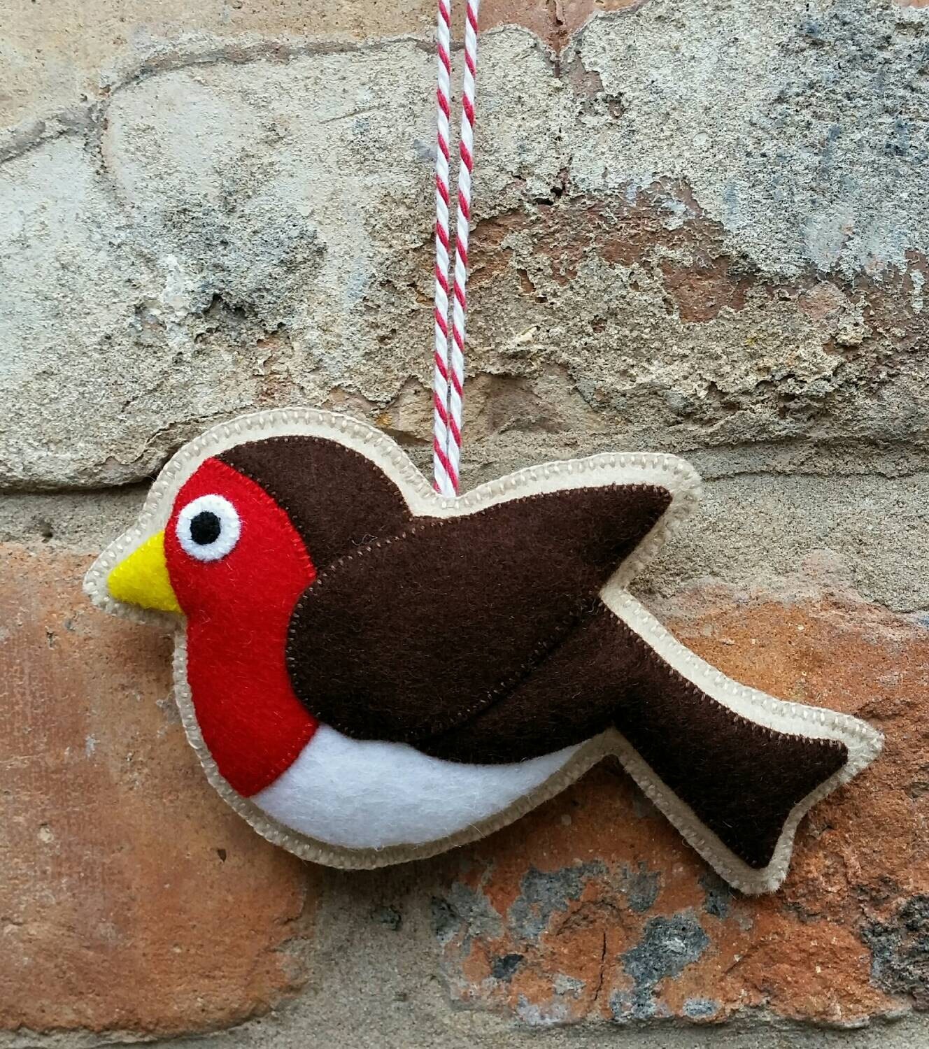 Handmade Felt Robin Christmas Ornament By Tillyshangout On Etsy