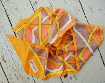 1960's, Hand Printed, Made in Japan, Marcella, MOD, AcetateTwill, Long Scarf
