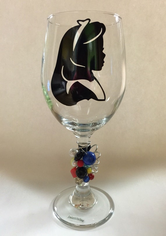 Alice in Wonderland Wine Glass Disney Wine by IntertWineDrinkware