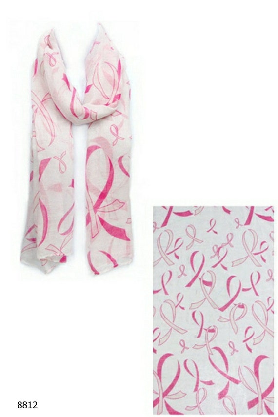 Breast Cancer Scarf Pink Ribbon Scarf Pink by CreationsbyTerra