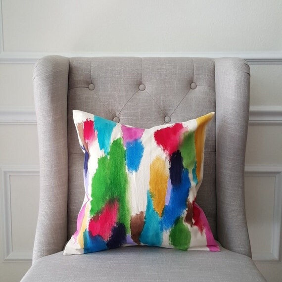 Watercolor Throw Pillow Hand-painted By JulieKayDesignStudio