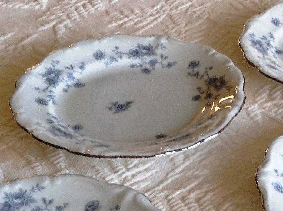 Johann Haviland China Blue Garland Bavaria Germany Set of 4