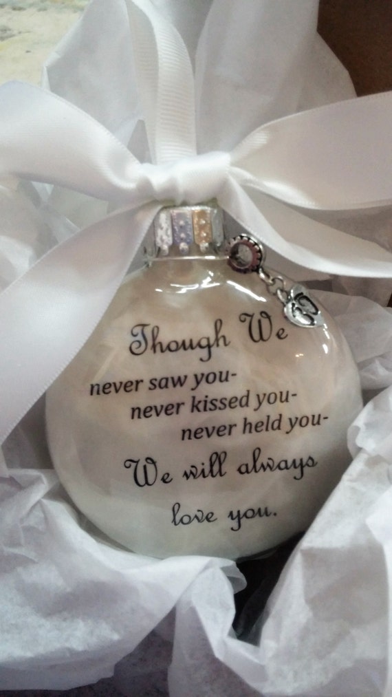 Miscarriage Infant Loss Christmas Ornament w Footprint Charm