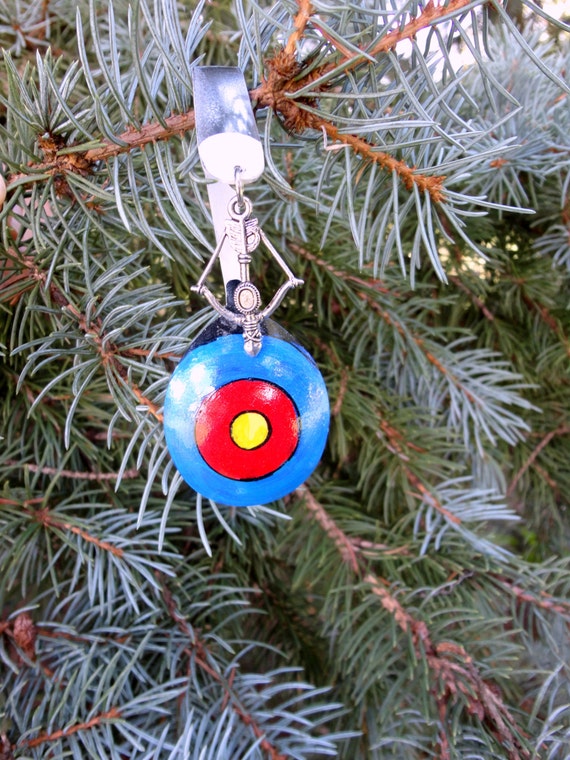 spoon archery target christmas ornament with bow and arrow spoon archery target christmas ornament with bow and arrow