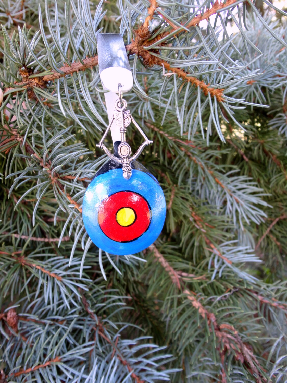 spoon archery target christmas ornament with bow and arrow spoon archery target christmas ornament with bow and arrow