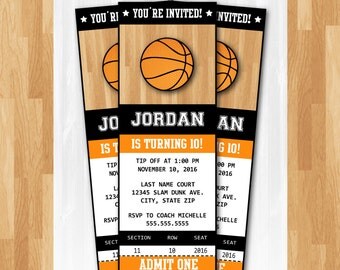 Basketball Invitations - DIY Instantly Downloadable and EDITABLE File!! Personalize with Adobe Reader Now! - Basketball Party Supplies
