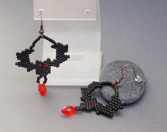 Halloween jewelry black bat jewelry halloween earrings vampire jewelry gothic jewelry bat earrings goth jewelry horror jewelry witch jewelry