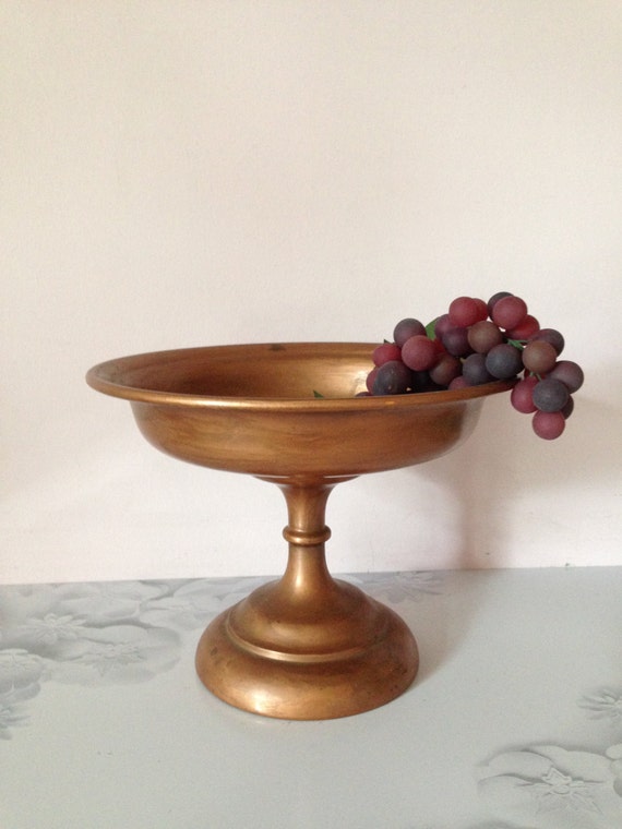 COPPER PEDESTAL BOWL Vintage Copper Footed by AnnmarieFamilyTree