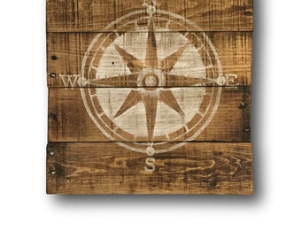 Nautical Compass Sign / Nautical Nursery/ Nautical Wall Hanging