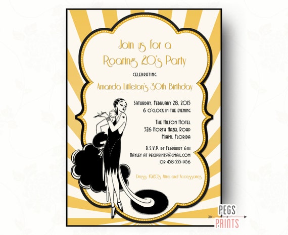 Roaring 20S Birthday Invitations 9