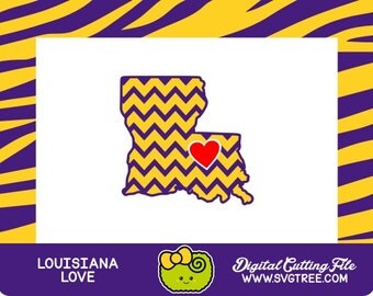 Louisiana SVG, Chevron, Tigers, State Outline, SVG Files, Vector Art, Cricut Design Space, Silhouette Studio, Digital Cut Files